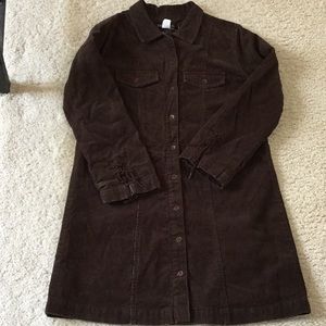 Lili Gaufrette (France) Girls Brown Corduroy Shirt Dress 10y